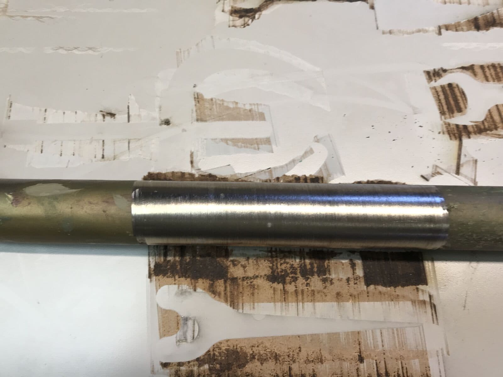 Heat-tinted stainless handrail — after